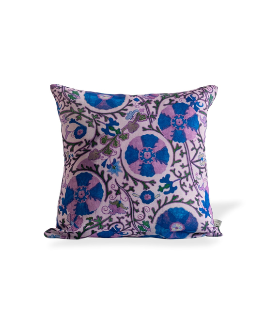 Linen Pillow Cover - Purple Suzani