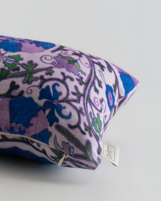 Linen Pillow Cover - Purple Suzani