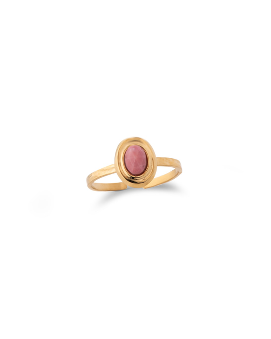Lisa Gold Pink Natural Stone Ring