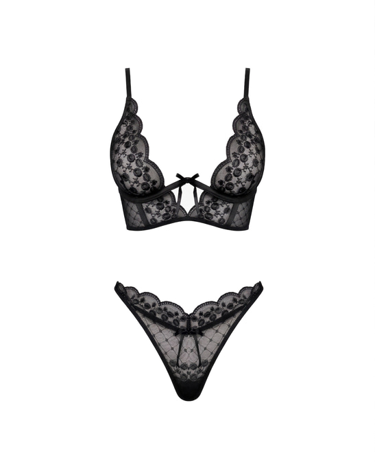 Lola Bustier Set in Black