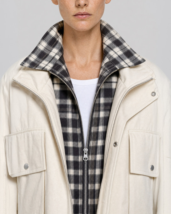 Lora Layered Jacket Ivory
