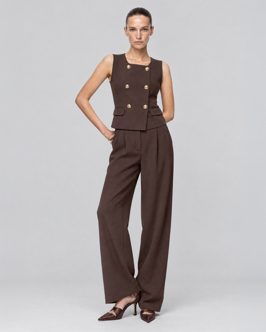 Luma Pleated Wide-Leg Trousers