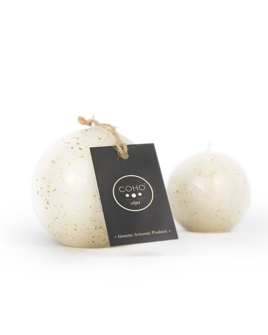 Lumina Gilded Cream Sphere Candle