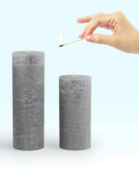 Lumina Rustic Anthracite Cylinder Candle