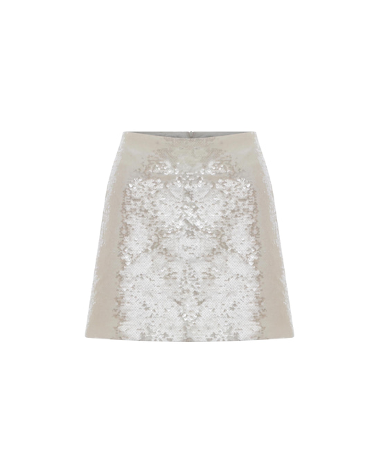 Marde A-Line Sequin Mini Skirt Cloud Cream