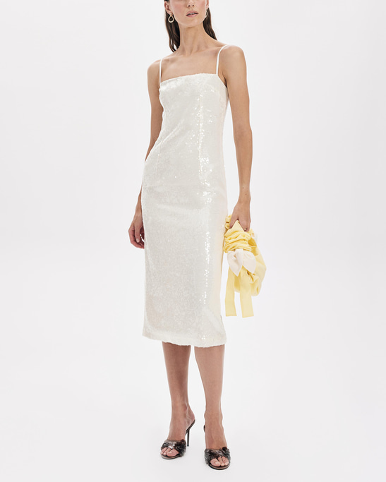 Miles Sequin Dress Cloud Cream