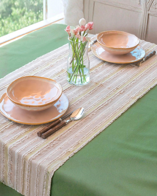 Moca Sage Table Runner