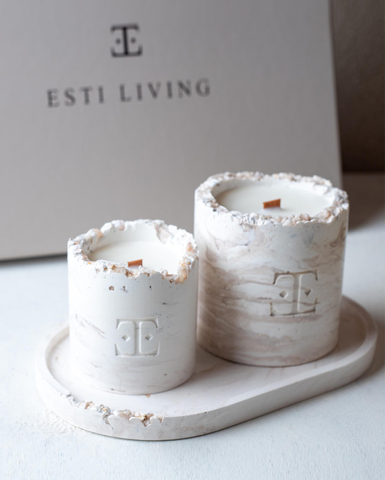 Moon and Fig Gemstone Candle Set