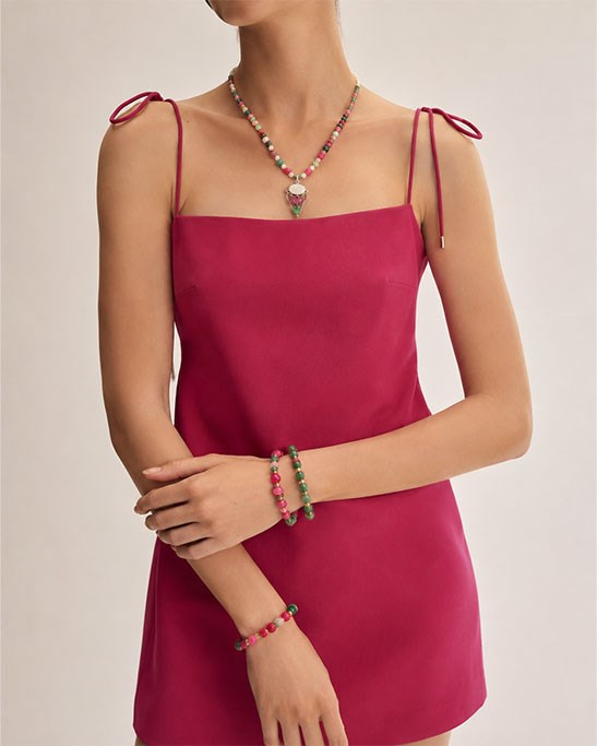 Multicolored Agate Necklace & Bracelet Set