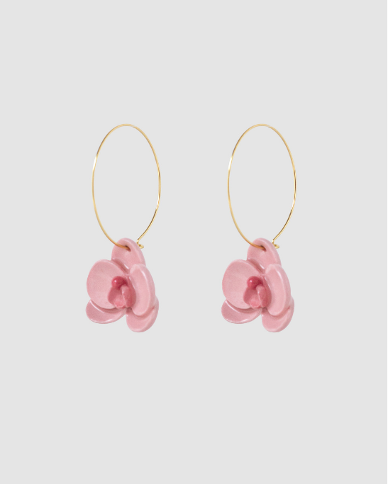 Orchid Hoop Earrings - Pink