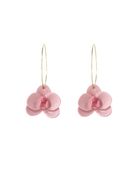 Orchid Hoop Earrings - Pink