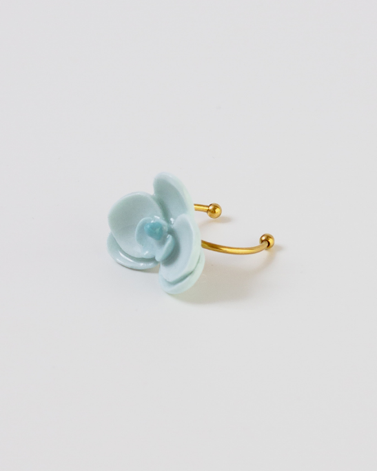 Orchid Mini Porcelain Ring - Mint