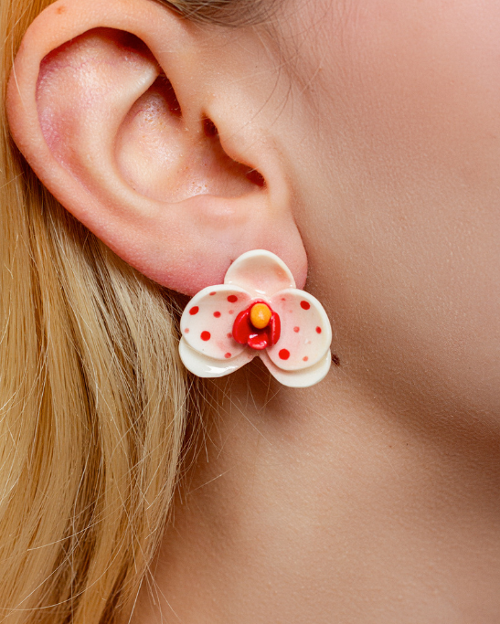Orchid Muse Earrings - Amber Blaze