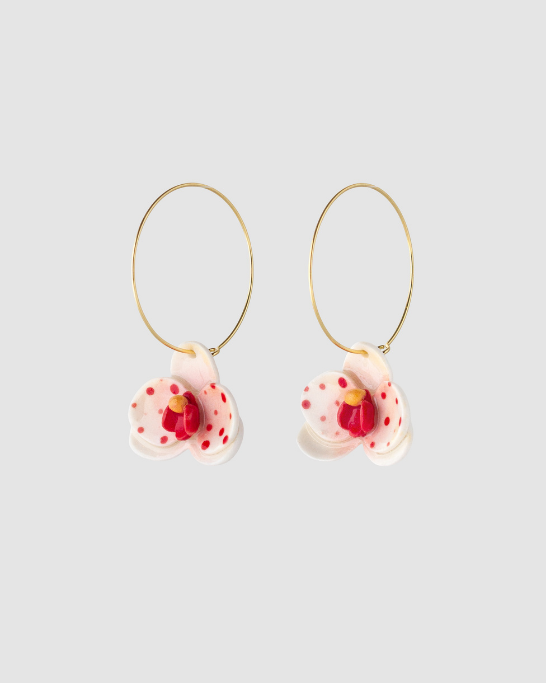 Orchid Muse Hoop Earrings - Amber Blaze