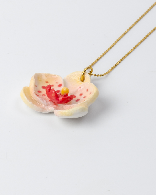 Orchid Muse Mini Necklace - Amber Blaze