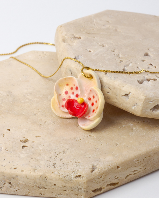 Orchid Muse Mini Necklace - Amber Blaze