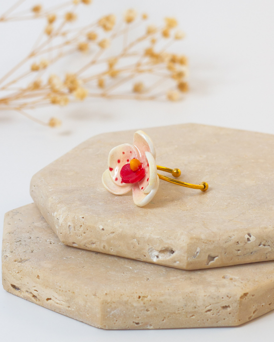 Orchid Muse Mini Porcelain Ring - Amber Blaze 