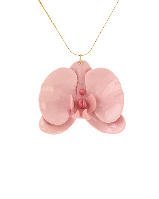 Orchid Porcelain Necklace - Pink