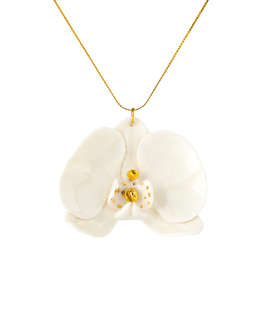 Orchid Porcelain Necklace - White