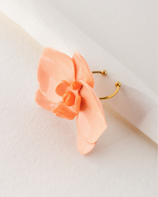 Orchid Porcelain Ring - Peach