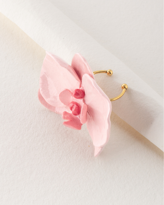Orchid Porcelain Ring - Pink