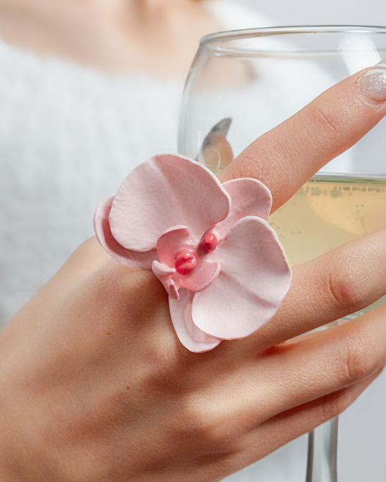 Orchid Porcelain Ring - Pink