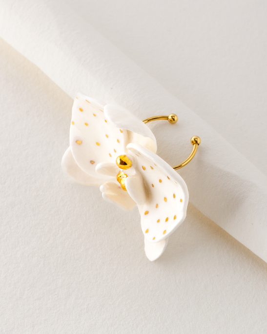 Orchid Porcelain Ring - White