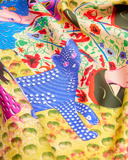 Orpheus & Eurydice Printed Scarf in Silk