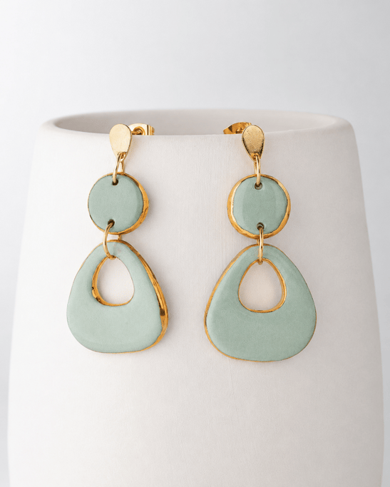 Pebble Duo Earrings - Sage