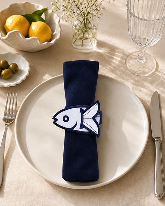Pesce Kumaş Peçete Yüzüğü Seti