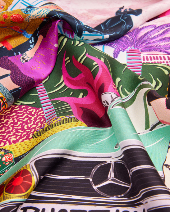 Phaeton Printed Scarf in Silk
