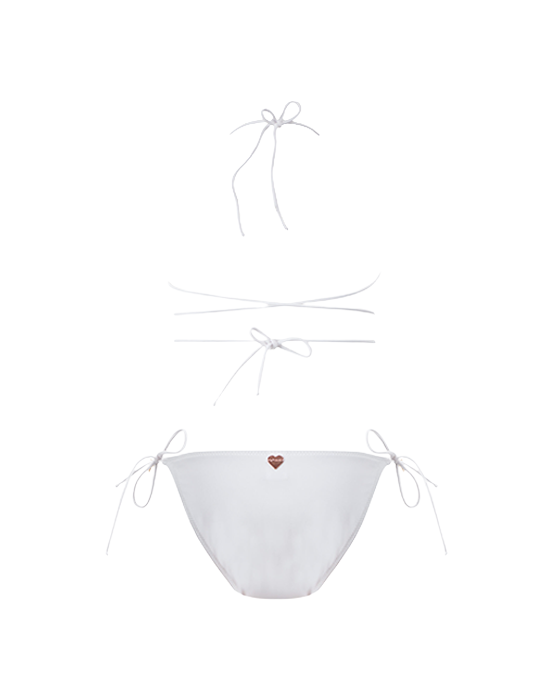 Rachel White Mesh Bikini With Gold Chain Straps