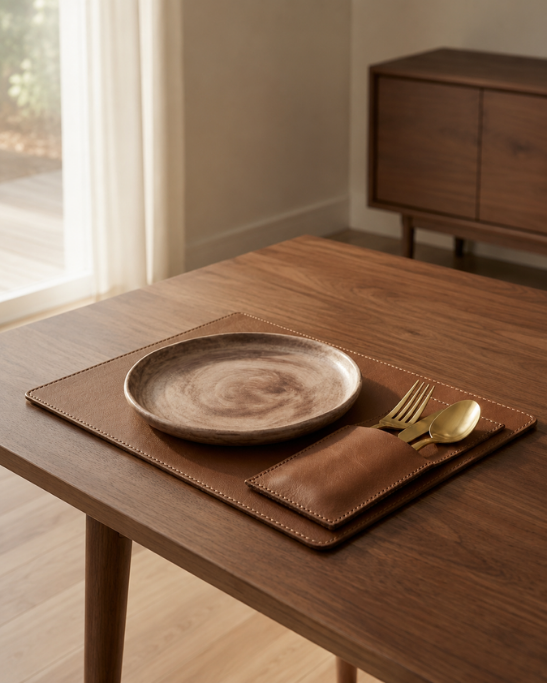 Rectangular Leather Placemat Set