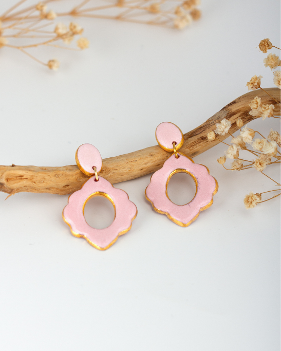 Ripple Earrings - Dusty Pink