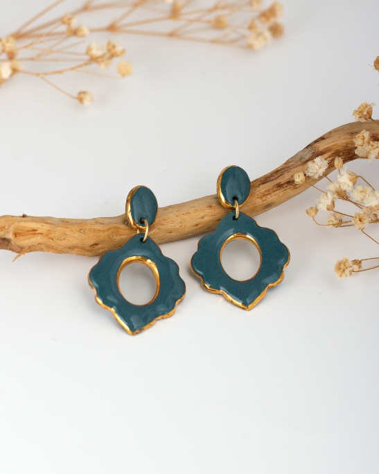 Ripple Earrings - Teal