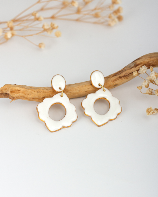 Ripple Earrings - White