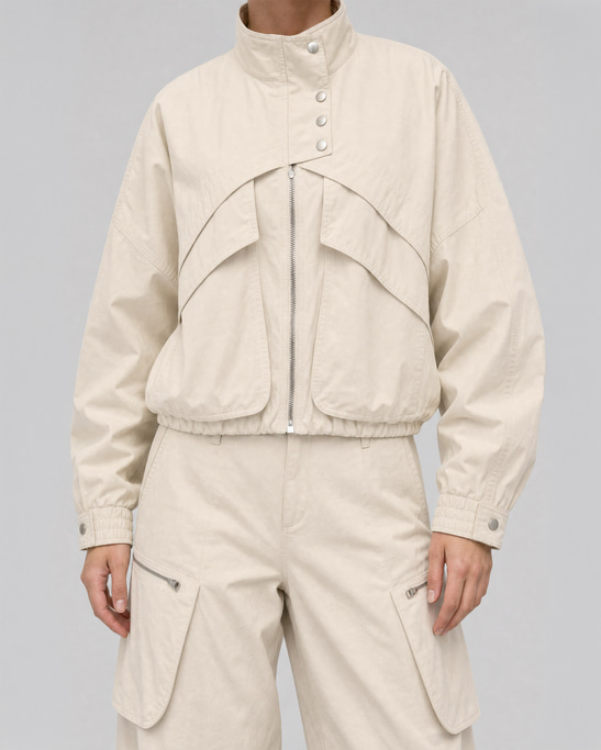 Riva Lyocell Bomber Jacket Ivory