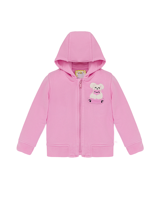 Squeaky Pink Zipped Hoodie Sweatshirt