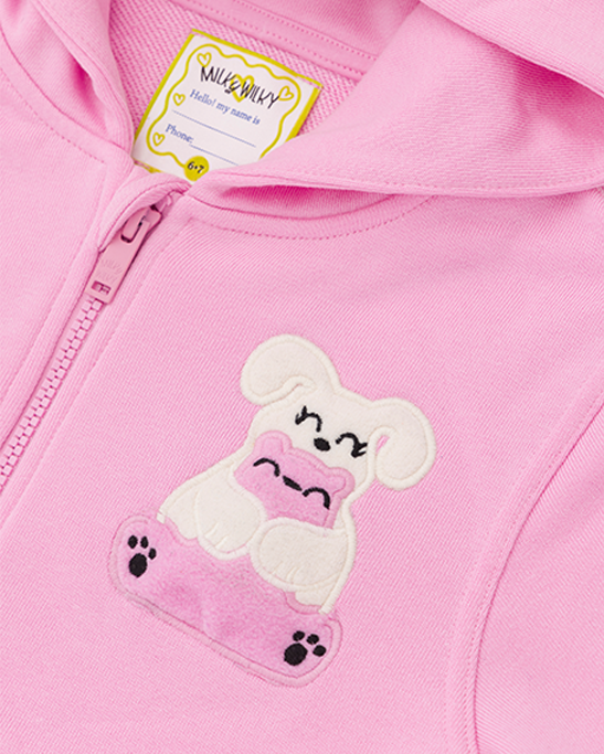 Squeaky Pink Zipped Hoodie Sweatshirt