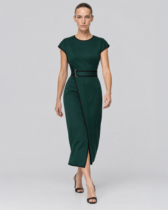 Siena Viscose Midi Dress Green