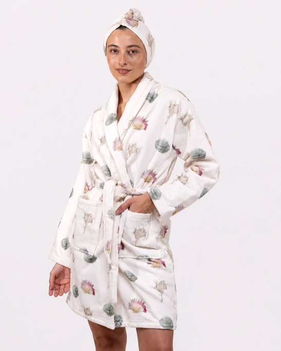 Siren's Reef Bathrobe and Hair Towel Set