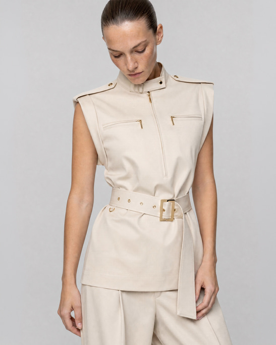 Sora Cotton Utility Top Ivory