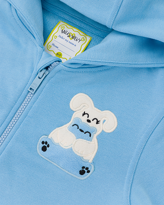 Squeaky Baby Blue Zipped Hoodie Sweatshirt