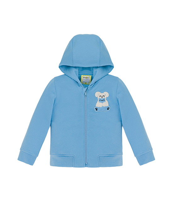 Squeaky Baby Blue Zipped Hoodie Sweatshirt