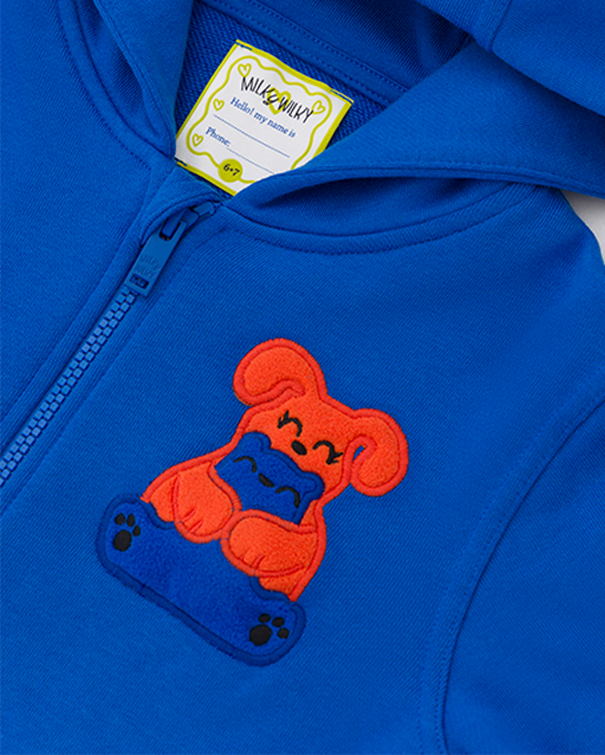 Squeaky Cobalt Blue Zipped Hoodie Sweatshirt