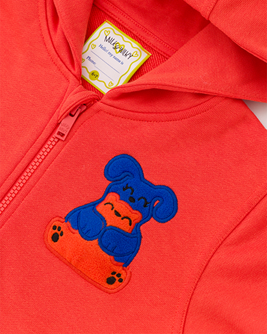 Squeaky Orange Zipped Hoodie Sweatshirt