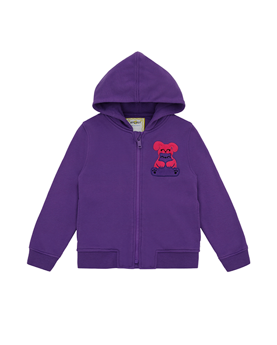 Squeaky Purple Zipped Hoodie Sweatshirt