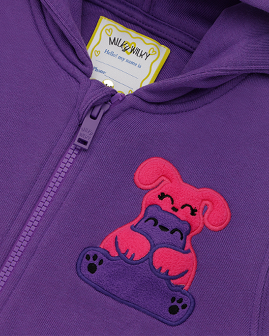 Squeaky Purple Zipped Hoodie Sweatshirt