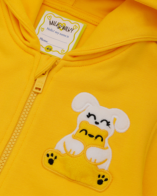 Squeaky Yellow Zipped Hoodie Sweatshirt