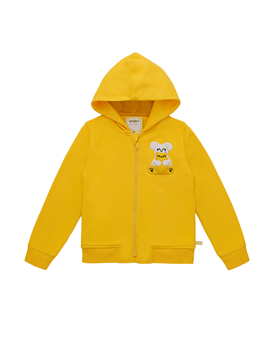 Squeaky Yellow Zipped Hoodie Sweatshirt